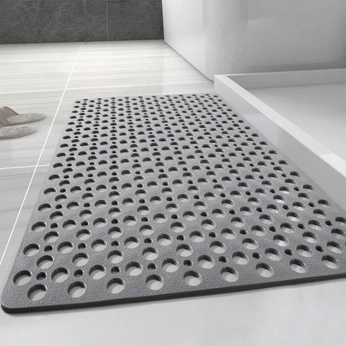 Casa and Beyond Shower Mat, Secure Shower Mats Easy to Clean, Showers Mat with Suction Cup, Washable Non-Slip Bathtub Mats for Inside Showers (Grey,27.6 * 15 in)