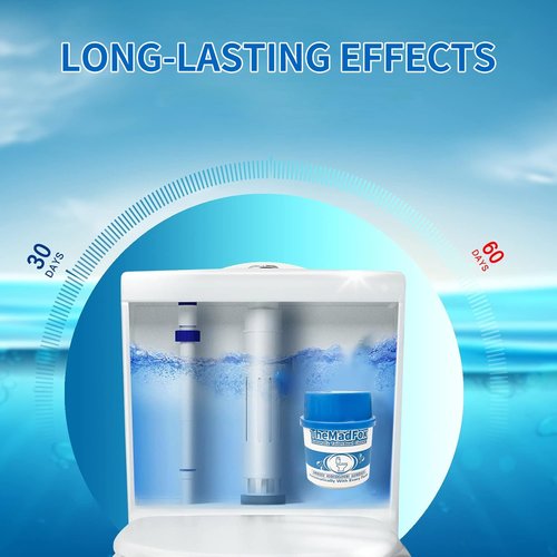 TheMadFox 6 Pcs Enzymatic Automatic Toilet Bowl Cleaner Bottles, Long-Lasting Toilet Tank Cleaner for Hard Water Stains & Rings, Septic Safe Toilet Cleaner for Tank Bathroom