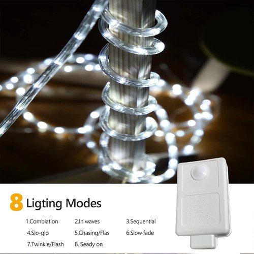 360 LED Rope Lights by [Brand Name] - 50ft Waterproof Connectable Tube Lights with 8 Modes for Indoor/Outdoor Decor