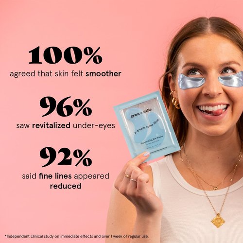 Grace & Stella Under Eye Mask - Award-Winning Gel Patches to Reduce Dark Circles & Puffiness | 24 Pairs, Blue