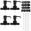 Watsango Plastic Soap Dispenser Set, 1.2CC Rustproof Pump and Lids for Regular Mouth Mason Jars, Quick Assemble Accessories for Farmhouse Kitchen Bathroom Counter Decor - 4 Pack Black