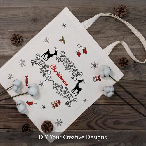 TOPDesign 48-Pack Economical 16"x15" Cotton Tote Bags, Lightweight Medium Reusable Grocery Shopping Cloth Bags, Suitable for DIY, Advertising, Promotion, Gift, Activity