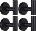 Skiennix Heavy-Duty Towel Hooks - Versatile Wall Hanger for Bathroom, Kitchen & Closet | 4-Pack Black