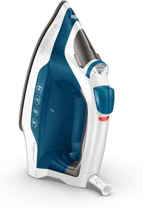 BLACK+DECKER Easy Steam Compact Iron - Dual Position Cord, TrueGlide Non-Stick Soleplate, Vertical Steam