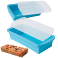 WENQING Silicone Freezer Tray with Lid 2 Pack Silicone Freezer Molds - Large Ice Cube Tray - Makes 2 Perfect 4 Cup Portions Soup Cubes Meal Prep Containers- Oven & Dishwasher Safe