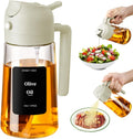 Skiennix Oil Sprayer - 16oz Glass Dispenser for Cooking & BBQ - Perfect for Air Fryers & Salads | White