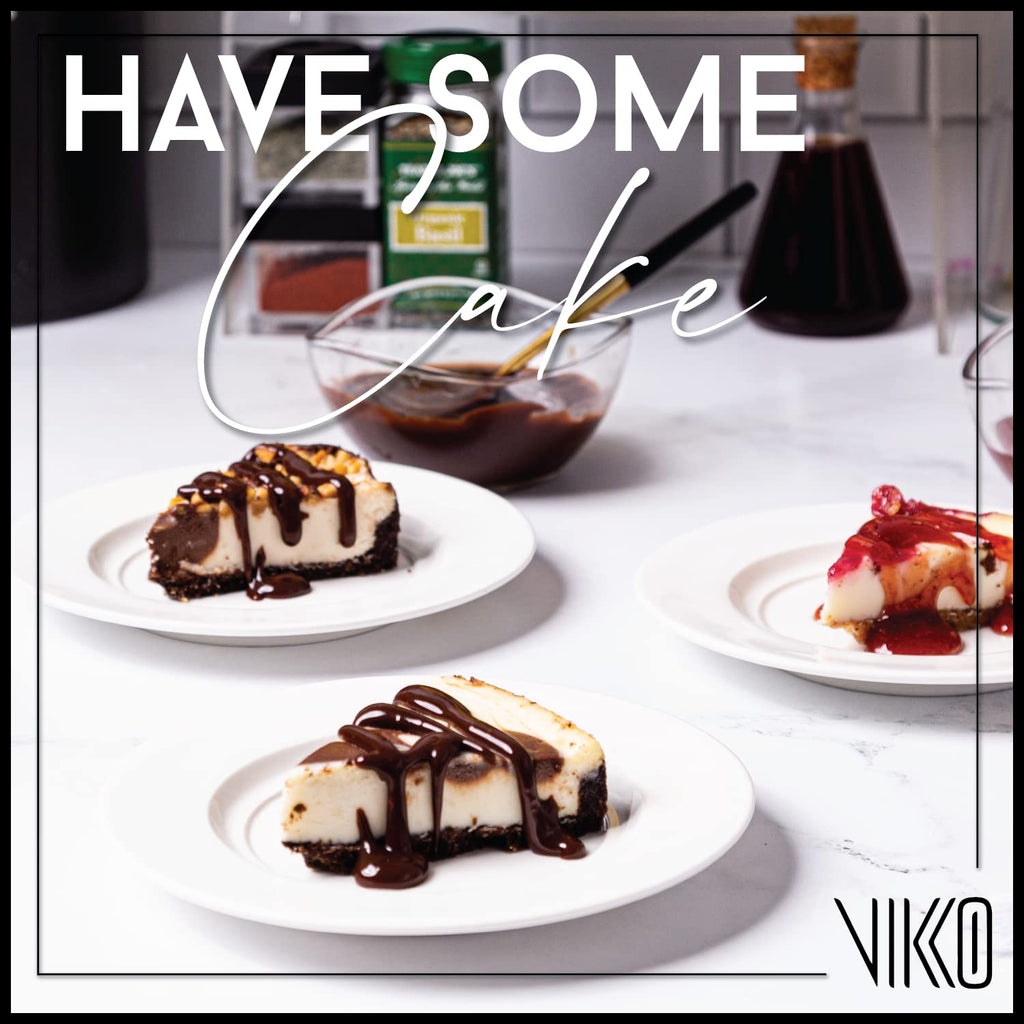 Vikko Appetizer Plate, Set of 5 Restaurant Style 6" Round Saucer Plates, Fine Porcelain Dessert Plate, Dishwasher Safe