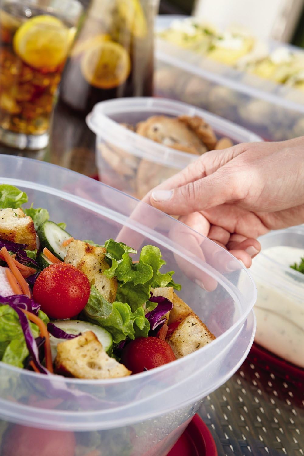 Rubbermaid Easy Find Lids | 42-Piece Food Storage Container Set in Racer Red - Organized & Convenient