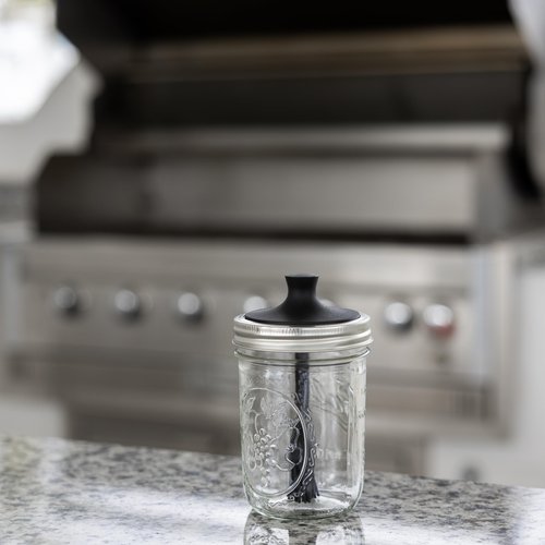 Jarware Silicone Black Basting Brush Lid For Wide Mouth Mason Jars