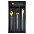 Ayiaren Wooden Silverware Drawer Organizer Tray Small Kitchen Utensil Holder for Drawer Narrow Flatware Organizers Divider Black Wood Cutlery Trays Bamboo Utensil Organizer Spoon and Fork Holder Tray