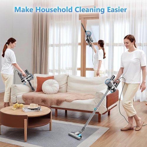 AKAVAC Corded Stick Vacuum Cleaner, 25Kpa Powerful Stick Vacuum, 2 in 1 Vacuum Cleaners,1.2 L Dust Cup, Corded Handheld Vacuum Pet for Hair, Short-Pile Carpet, Hardfloor (Sky Blue)