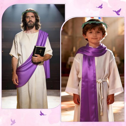 Crown of Thorns | 8'' Christian Wreath with Purple Fabric - Theatrical Props for Lent & Easter Decor