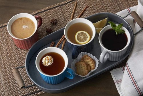 CorningWare Ceramic Meal Mug - Light Blue 20oz with Lid for Convenient Dining