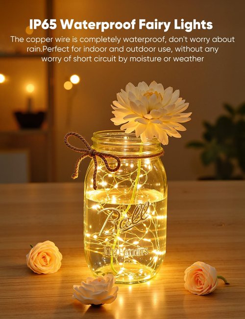 Brightown 14 Pack LED Fairy Lights - Warm White & White Battery Operated | 7ft Waterproof Silver Wire for DIY Decor