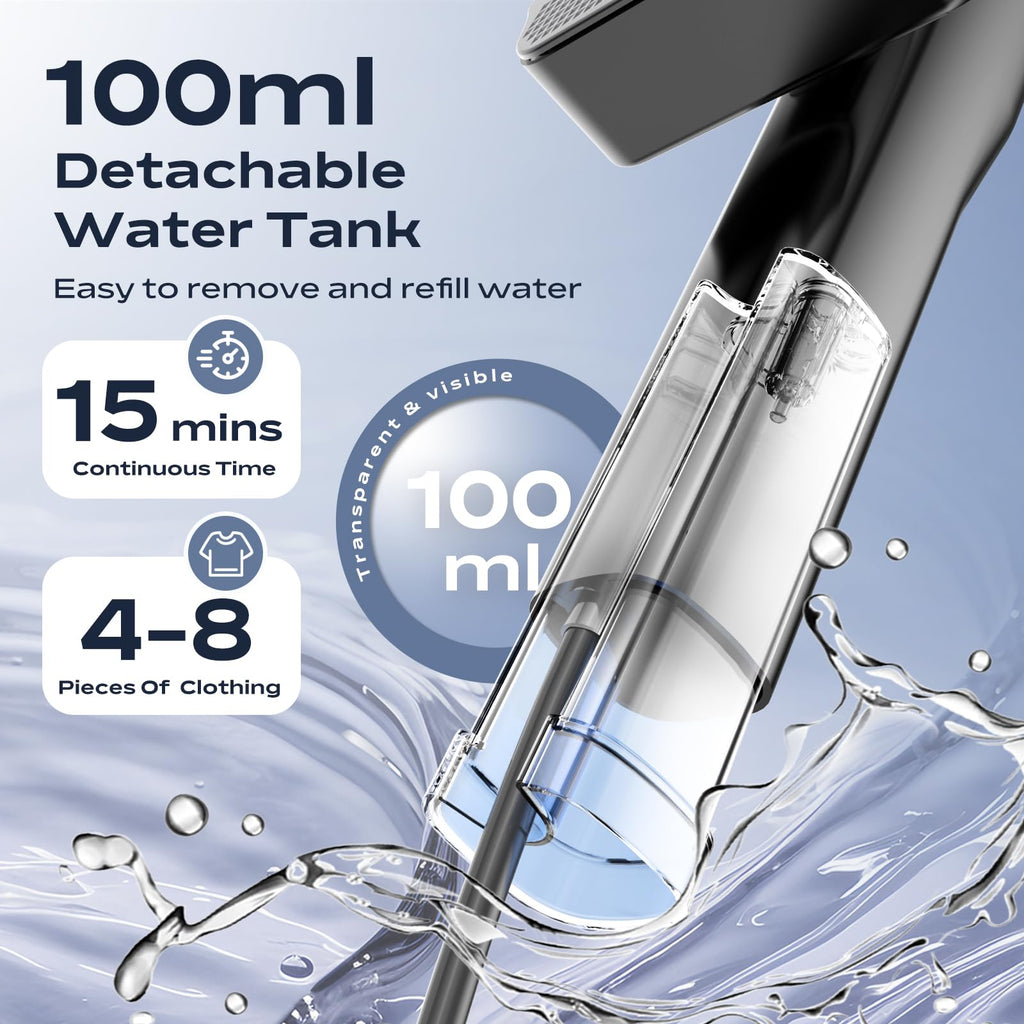 REXYHOME Travel Steamer for Clothes: 1000W Portable Clothes Steamer Handheld & Iron 2 In 1, Fast Heat Up with 4 Modes, Compact & Powerful Garment Steamer for Quick Wrinkle Removal, 110-120V
