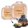 Air Fryer Liners Disposable for Ninja Crispi, 260 PCS Ninja Crispi Air Fryer Accessories for Ninja Crispy Glass Container, Ninja Crispi Accessories for 4 QT & 6 Cup Ninja Crispy Air Fryer