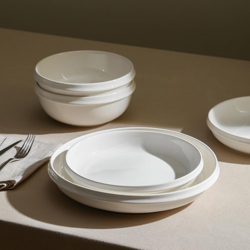 Stone Lain Verso 24-Piece Dinnerware Set Porcelain, White