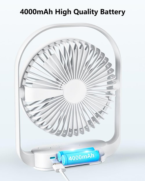 GIIKNEW Magnetic Cruise Ship Approved Fan with LED Light, 4000mAh Battery Operated Portable Fan with 4 Speeds, Magnetically Sticks on Cabin Ceilings and Walls
