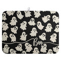 Halloween Ghosts Dish Drying Mat Black and White Large Kitchen Mats Dish Drying Pad Absorbent Dish Dryer Mat for Kitchen Countertops Microfiber Drainer Pad Dish Drying Mats (18x24 in)