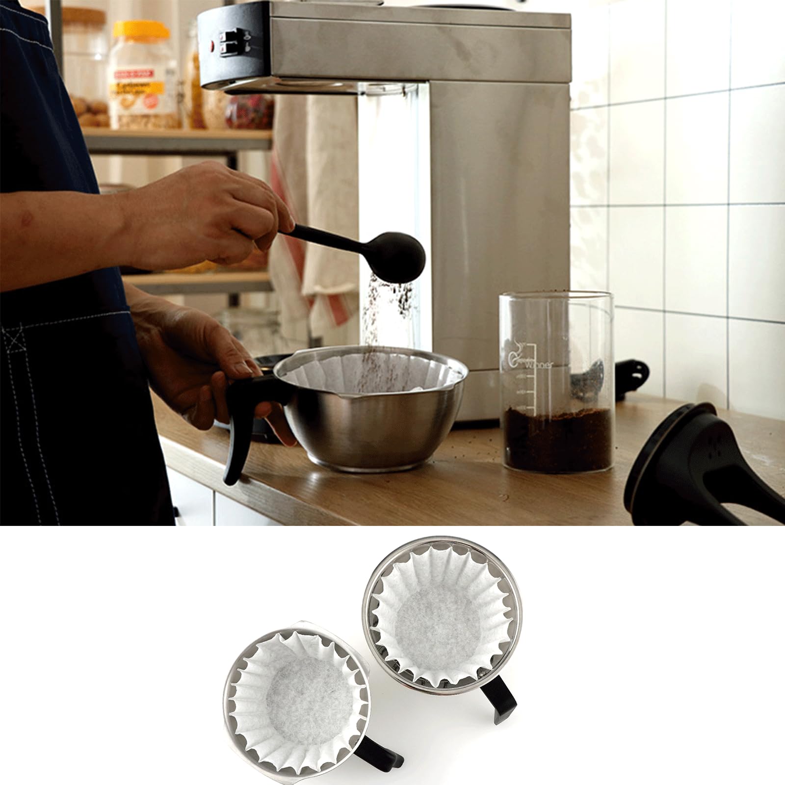 ZIXIANGKEJI 300pcs 12-Cup Commercial Coffee Filters (4 ¼ Inch base, 2 ¾ Inch Walls, 9 ¾ Inch Laying Flat) Large Coffee Filters Premium Paper with 12-Cup Home & Commercial Machines(X6-300)