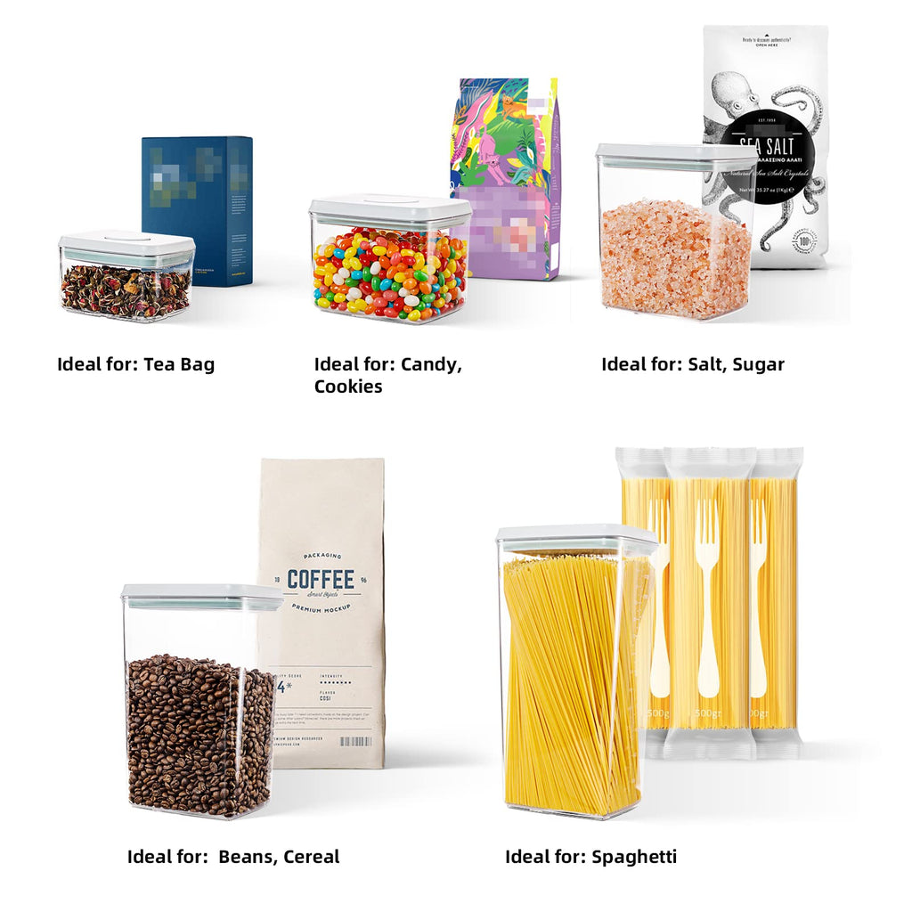 Tourdeus Food Storage Containers with Lids, 10 Pcs Airtight Pantry Storage Sets BPA-Free Pop Top Containers, Stackable Kitchen Organization for Cereal Flour Sugar Rice Pasta
