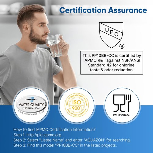 PUREPLUS 5 Micron 4.5"x 10" Whole House Water Filter Combo Kit with Sediment& Carbon, and Iron Reduce Filter, Replacement for GE FXHTC, GXWH40L, GXWH35F, GNWH38S, RFC-BBSA, WRC25HD, RFC-BB, 1PACK