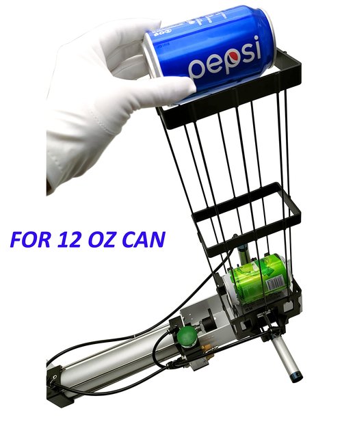 NKAIKE Auto Aluminum Can Crusher, Heavy Duty Pneumatic Cylinder Soda Beer Can Crusher, Eco-Friendly Recycling Tool (Automatic Button Feeding Style)