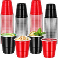 cssopenss 120 PCS Red And Black Shot Glasses Happy New Year Shot Glasses 2 oz red black Shot Cups for Party Wedding Birthday Family Gatherings & Games and Festive Celebrations