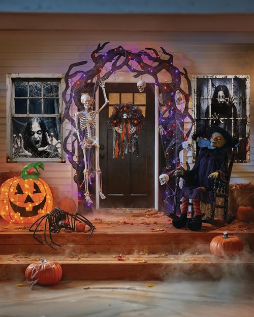 Yigney 2 Pcs Scary Halloween Window Decorations Female Ghost Window Door Cover Haunted Halloween Curtains Silhouette Decor for Outdoor Indoor (Female Ghost)
