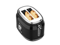 Frigidaire ETO102-WHITE, 2 Slice Toaster, Retro Style, Wide Slot for Bread, English Muffins, Croissants, and Bagels, 5 Adjustable Toast Settings, Cancel and Defrost, 900w, Black