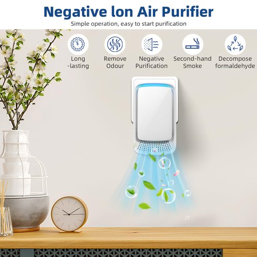 8Pack Air Ionizers for Dust Mites Plug in,Air Ionizer Plug In Air Purifier with Negative Ion Generator,Quiet Air Freshener for Office,Basement,Bedroom,Air Purifiers for Odor,Pets Smell,Dust,Smoke