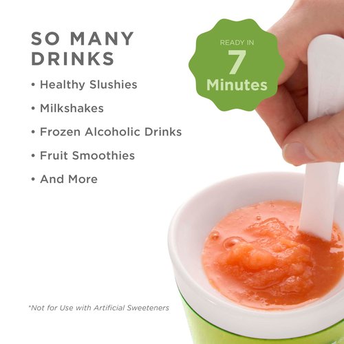 ZOKU Original Slush and Shake Maker, Slushy Cup 3 Pack for Quick Frozen Homemade Single-Serving Slushies, Fruit Smoothies, and Milkshakes in Minutes, Blue/Red/Green Set of 3