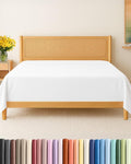 King Size Flat Sheet | Ultra-Soft Hotel Quality Bedding - Breathable, Cooling, Fade & Wrinkle Free - Easy-Care White