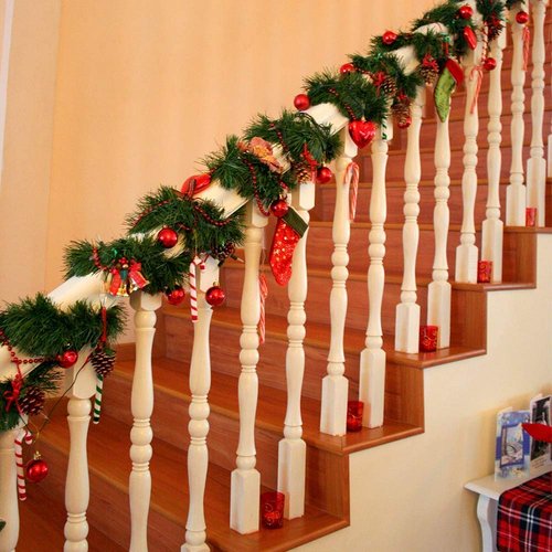 24 Pcs Garland Ties Artificial Pine Needles Christmas Tree Branches Wired Faux Greenery Stems 12inx1.6in in Green for Christmas Decoration Craft Gift Wrapping