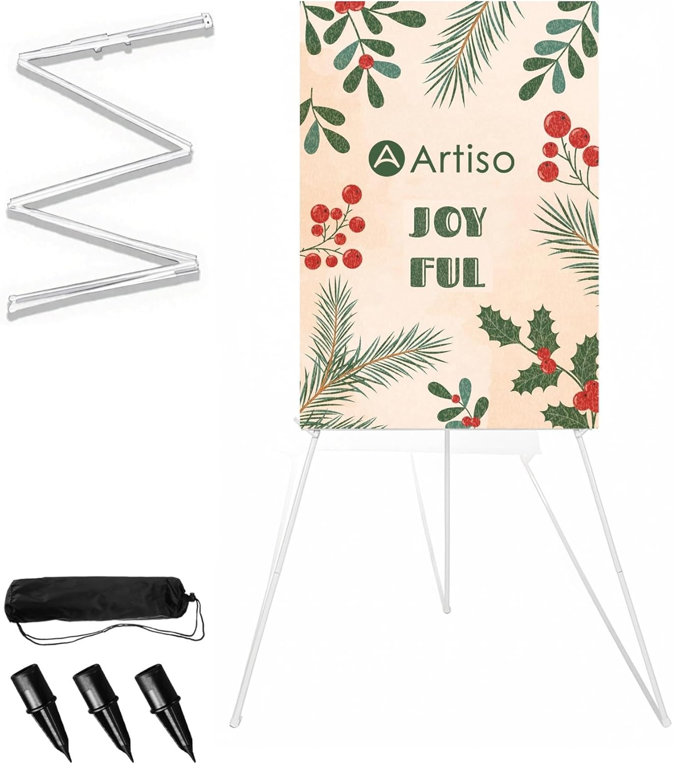Skiennix Display Easel Stand - Lightweight Adjustable Tripod for Outdoor Painting | Portable White 1PC