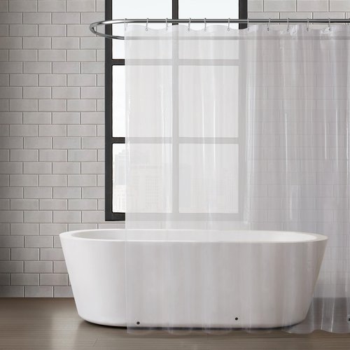 London Fog 8G PEVA Shower Liner with Metal Grommets 1-Piece Standard Shower Curtain in Clear, 70 x 72, PEVA, Adult, All Season, Oeko-TEX Certified