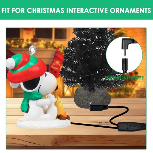 Mrgru 5 V Replacement Power Cord for Christmas Ornaments Compatible with Hallmark Keepsake Storytellers and Magic Keepsake Ornaments, 7 Plug Power Adapter