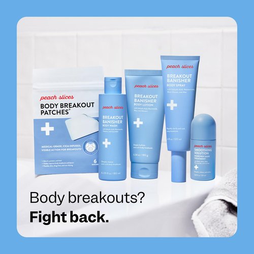 Peach Slices - Breakout Banisher Body Spray (4 oz) - 1% Salicylic Acid, Glycolic Acid - Clear & Prevent Body Breakouts - Niacinamide, Beta-Glucon, Aloe - Vegan, Cruelty Free, Korean Skin Care & Beauty