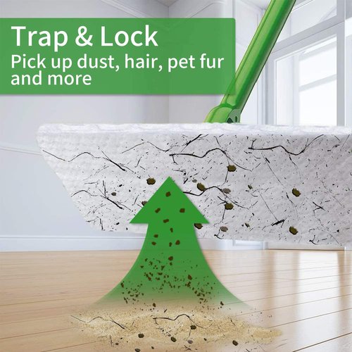 SUNRRA 200 Count Thickeded Dry Sweeping Cloths Compatible with Swiffer Pad, Strong Removal for Dust, Hair and Dander, Dry Refills Compatible with Swiffer Mop, 11 x 8.6 inch