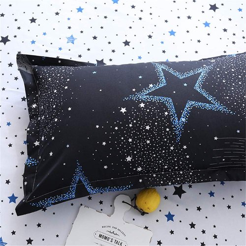 JQWUPUP Kids Duvet Cover Set Twin, 3Pcs Bedding Set (1 Duvet Cover and 2 Pillow Shams) for Toddler Teens Girls Boys (Twin, Starry Night)
