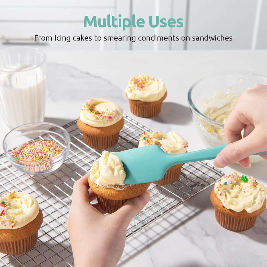 U-Taste Silicone Spatula Set - 600°F Heat Resistant Kitchen Tools | Teal/Aqua Sky Color