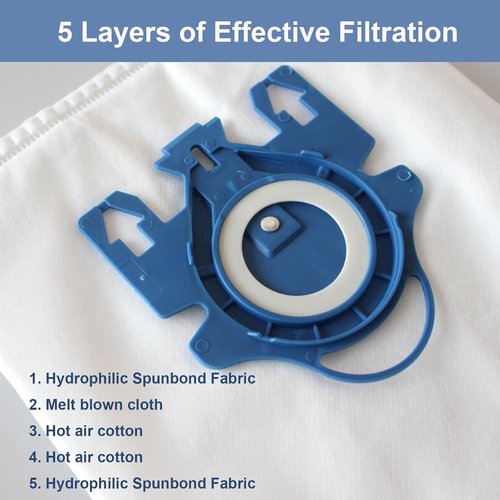 Miele 3D AirClean Vacuum Bags - 24 Pack with Motor Protection & Cleaning Brush | Compatible with Classic C1, C2, C3, S2, S5, S8 Series