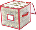 Sattiyrch Christmas Ornament Storage Box - Durable Dust-Proof Organizer with Customizable Dividers | Holds 64 x 3-Inch Ornaments