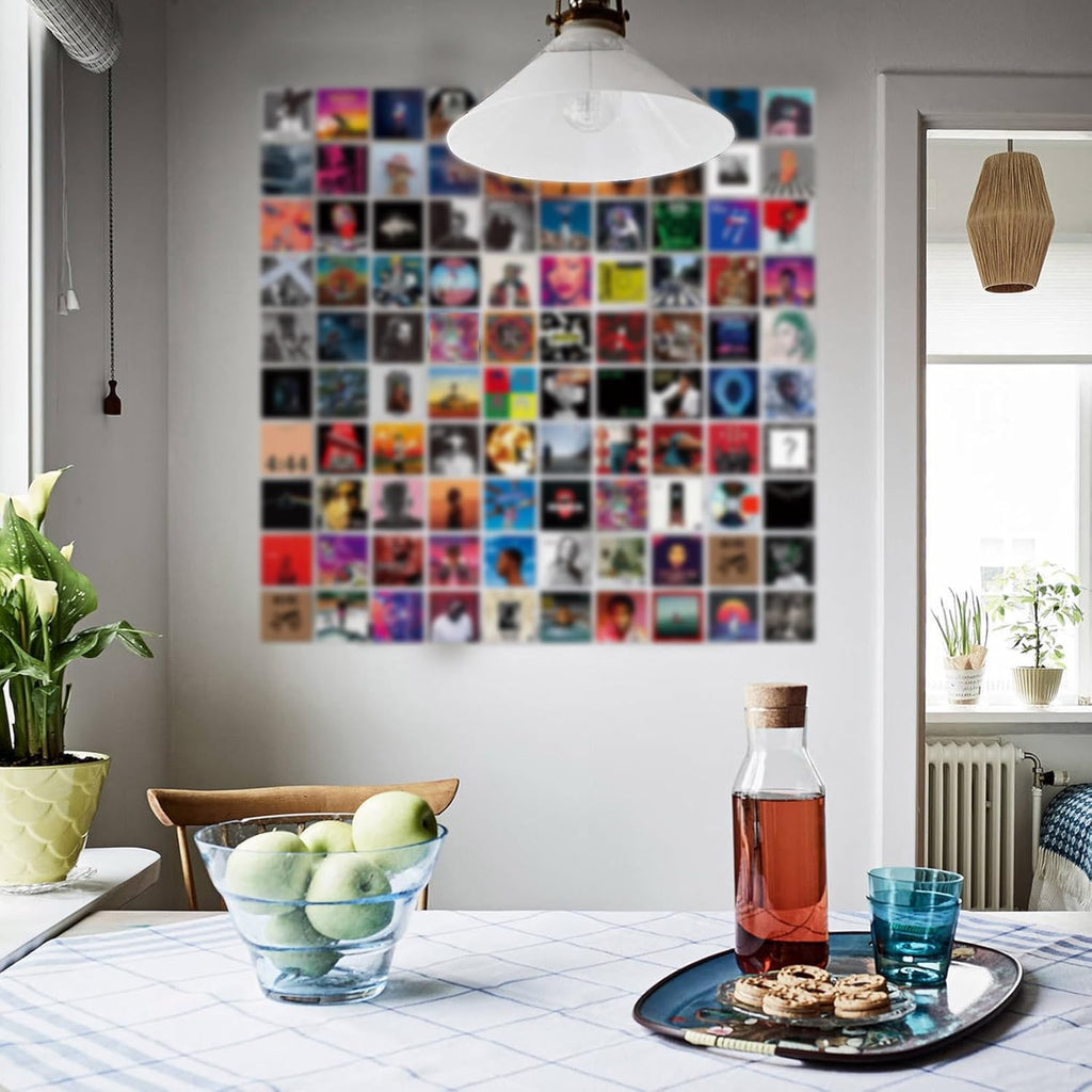 Art·Zone 100 Pcs 5x5 Inch | Wall Collage Kit for Bedroom Decor, Album Covers & Music Themes