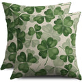 St Patricks Day Pillow Covers 18X18 Set of 2, Clover Print Saint Patrick's Dark Green Decorative Throw Pillow Covers Outdoor Farmhouse Holiday Shamrock Decoration Cushion Cases Couch Sofa Bed Decor