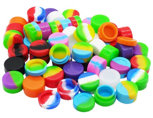 Pearwell 5ml Silicone Wax Containers Concentrate Sealed Oil Non-stick Jars (200), Multicolor