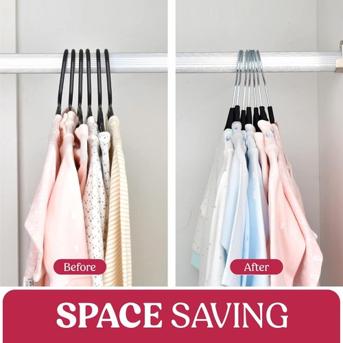LDC Black Velvet Hangers - Premium Non-Slip Clothes Hangers with 360° Swivel Hook | 50 Pack - Black