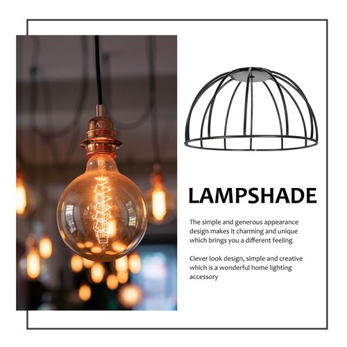 DOITOOL Black Chandelier Stand Iron Lampshade Bracket Pendant Lamp Holder E27 Compatible Ceiling Light Fixture for Home Bar Restaurant Bedroom Lighting