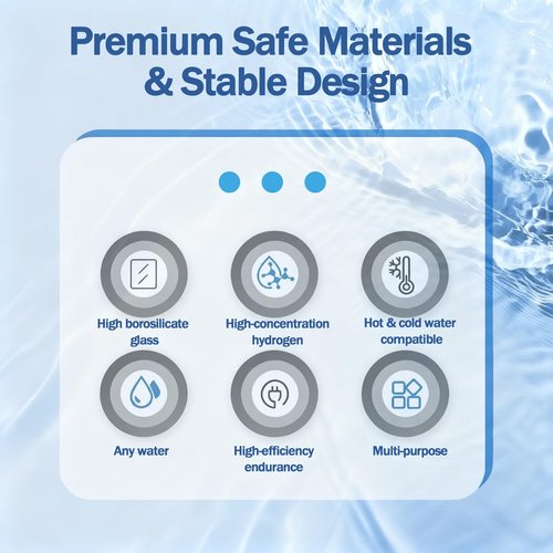 Hydrogen Water Bottle Generator, High-Concentration Hydrogen Water Maker, Up to 4000 PPB, with SPE/PEM Technology, Portable USB Rechargeable for Home Office Travel Fitness Drinking