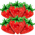 PullCrease 6 Pcs 4d Strawberry Balloons 29 Inch Giant Cute Strawberry Foil Balloons Shortcake Decorations for Sweet Berry Fruit Themed First Birthday Party Decorations Supplies Favors (Red)